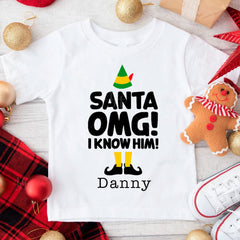 Santa OMG! I Know Him Baby Bodysuit