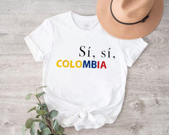 Embroidered  Sí, sí, Colombia T-shirt