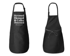 Stressed, Blessed And Coffee Obsessed Apron