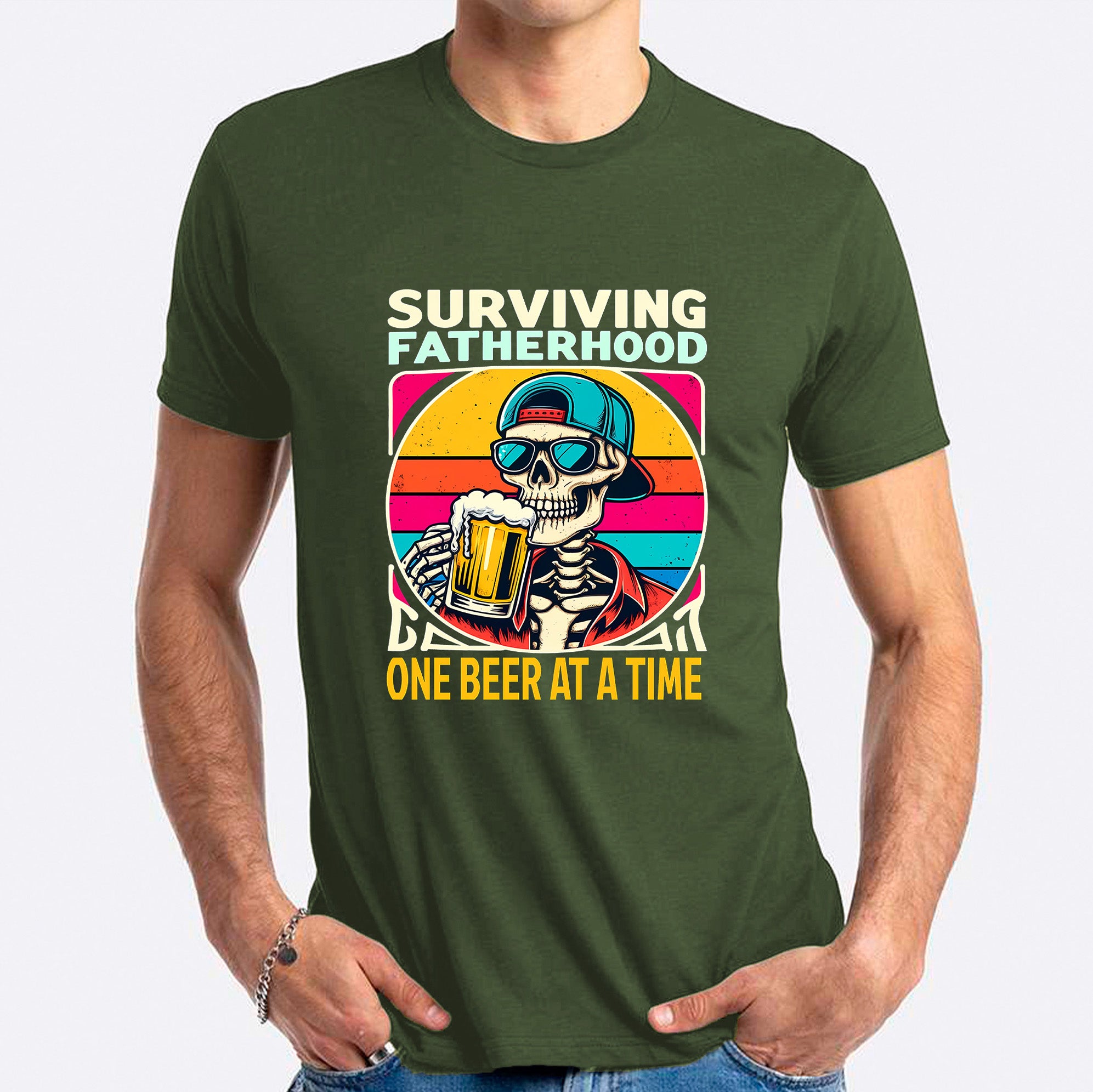 Surviving Fatherhood, One Beer At A Time T-shirt