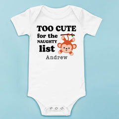 Too Cute For The Naughty List Baby Bodysuit