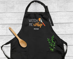 Embroidered Watch Me Whip Apron