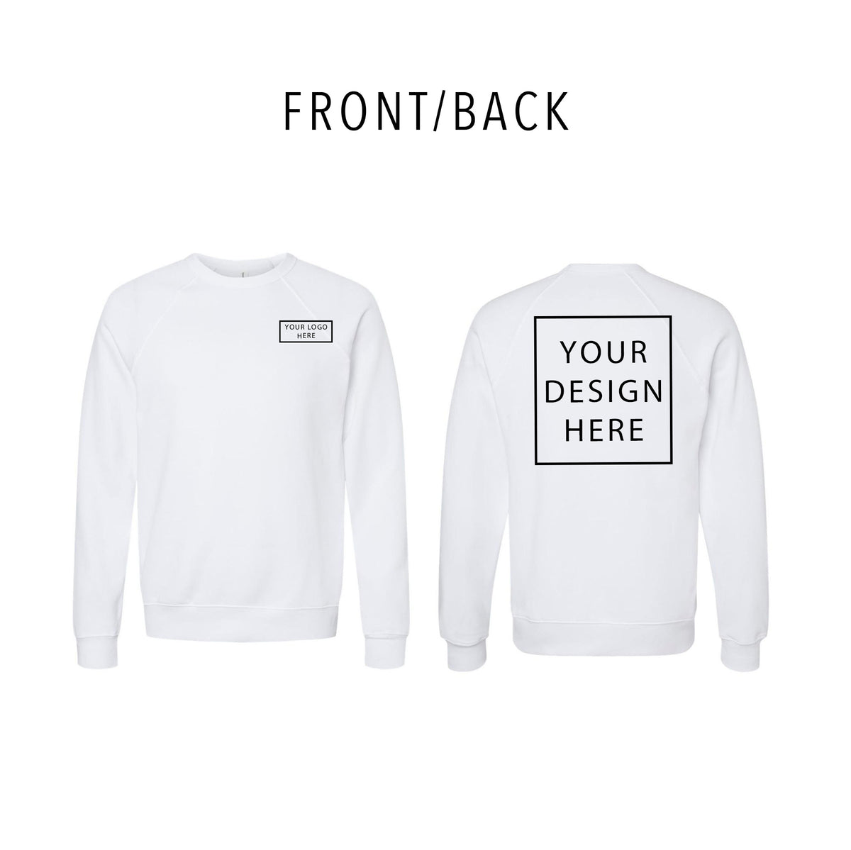 BELLA + CANVAS - Sponge Fleece Raglan Crewneck Sweatshirt - Front/Back