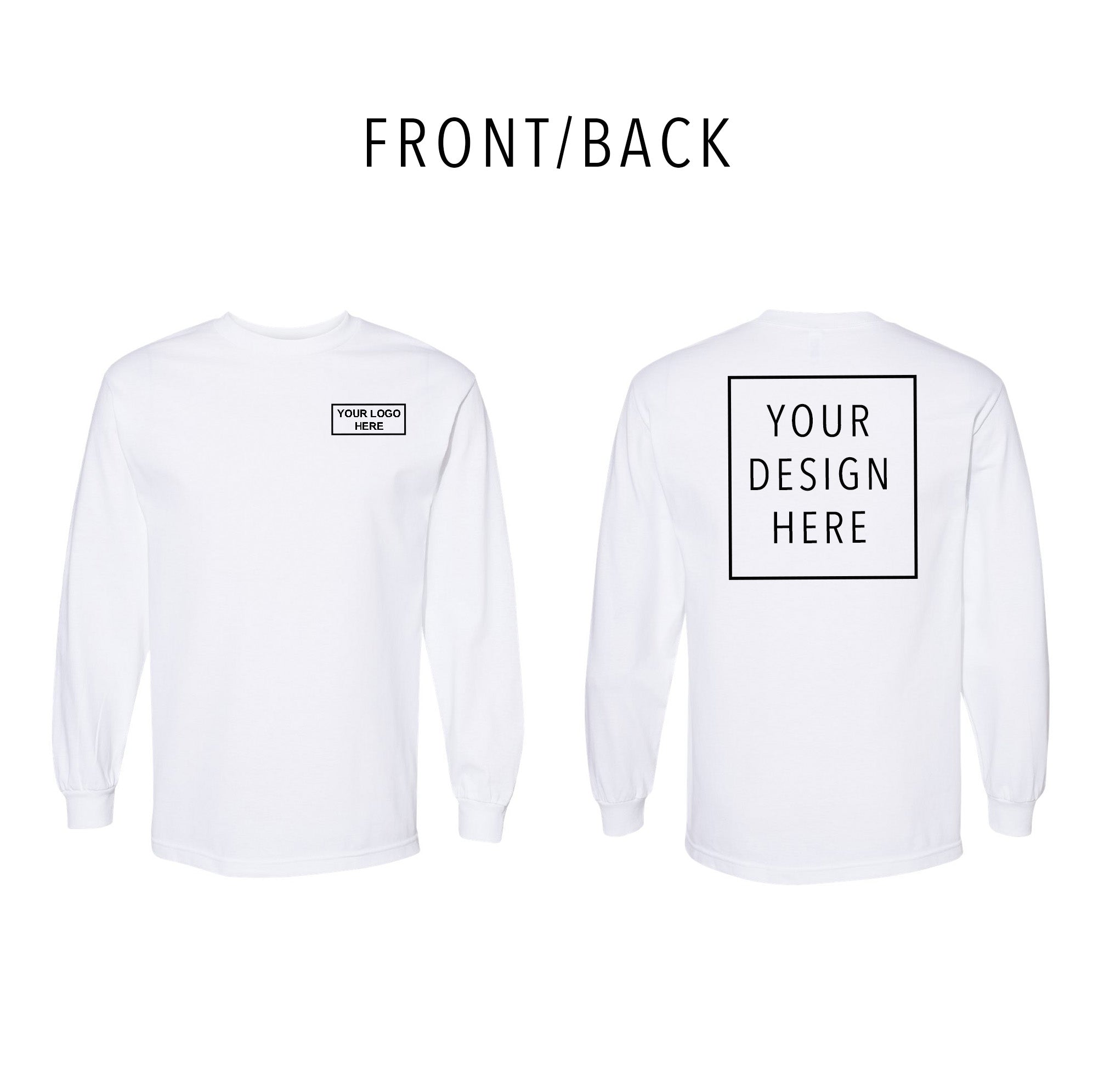 American Apparel - Heavyweight Cotton Long Sleeve Tee - Front/Back