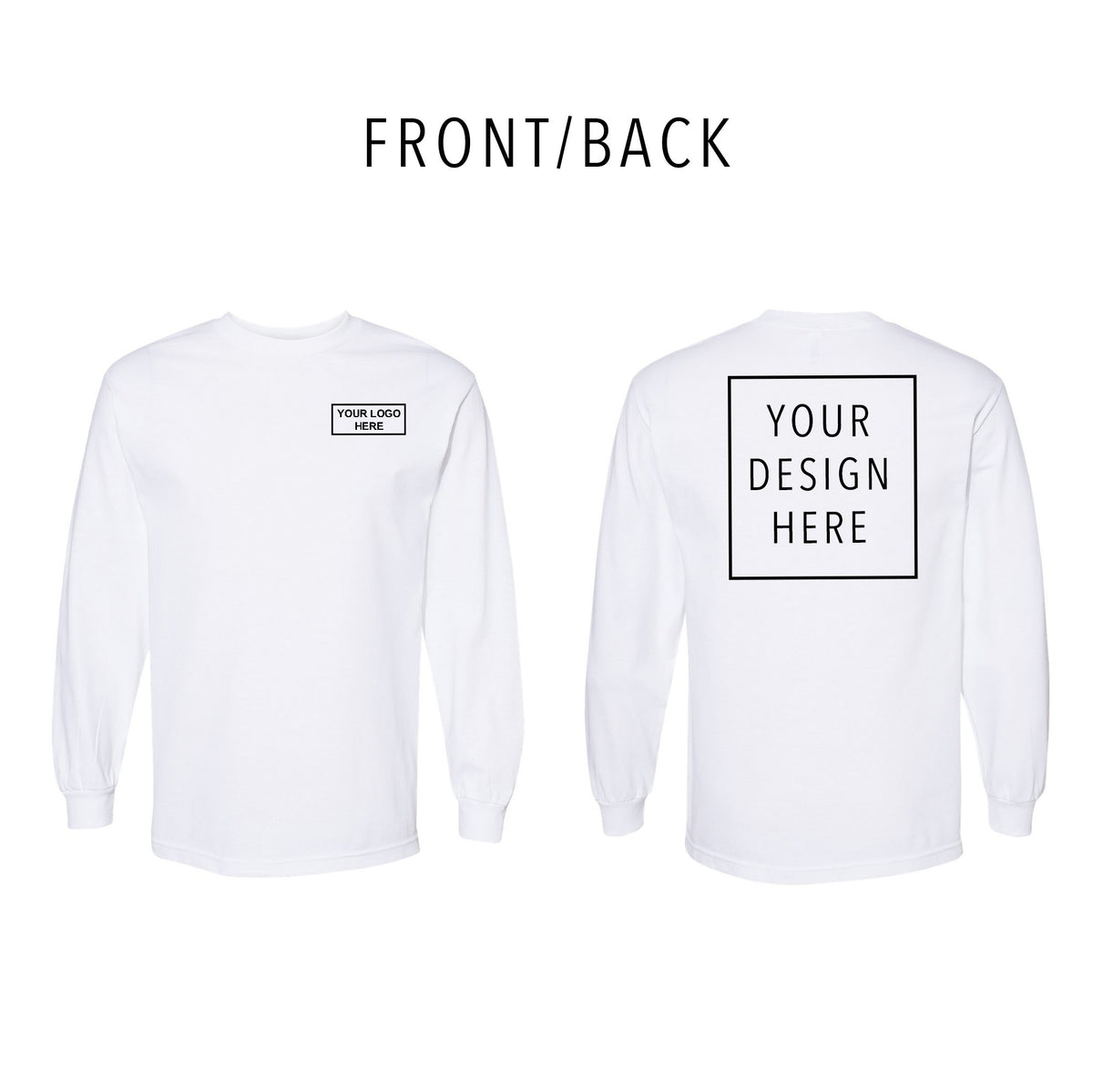 American Apparel - Heavyweight Cotton Long Sleeve Tee - Front/Back