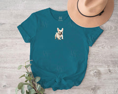 White Running Frenchie T-shirt